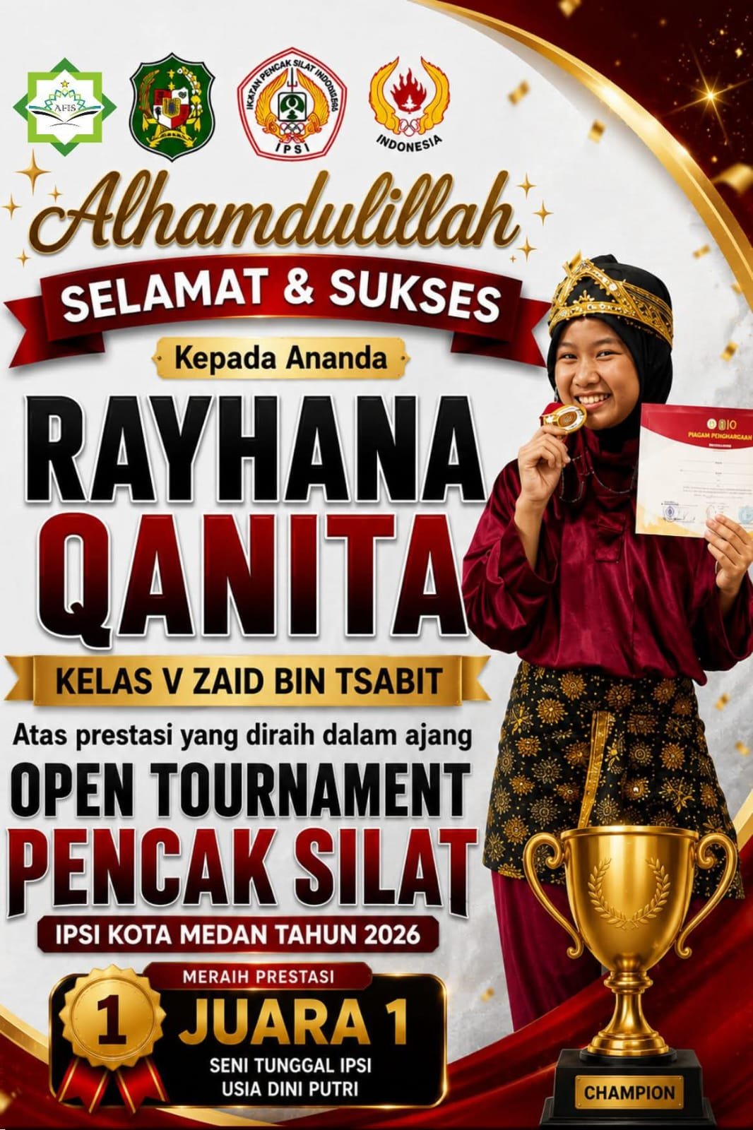 Prestasi membanggakan kembali diraih oleh peserta didik kami.
